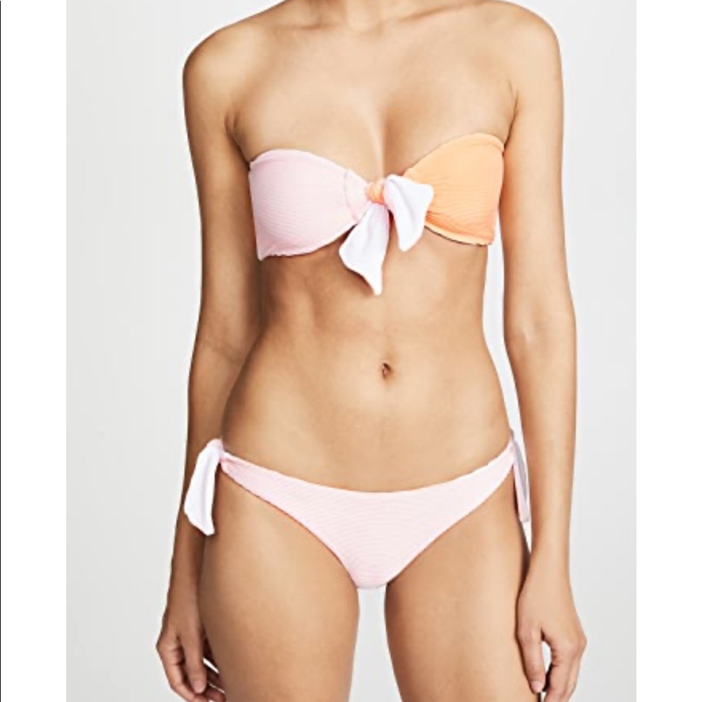 MINK PINK XS bikini rubbed bandeau tie Reversible